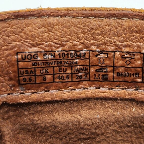 Ugg Boots Women's Size 9.5 Brown Leather Side Zip Ankle Strap - Picture 3 of 14